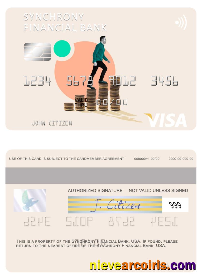 USA Synchrony Financial Bank visa card
